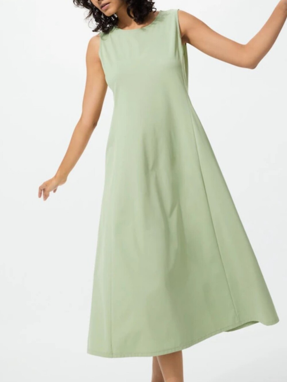 Uniqlo Women Ultra Stretch AIRism Sleeveless Dress Fit & Flare Green L Travel
